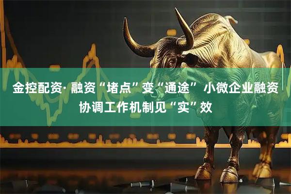 金控配资· 融资“堵点”变“通途” 小微企业融资协调工作机制见“实”效
